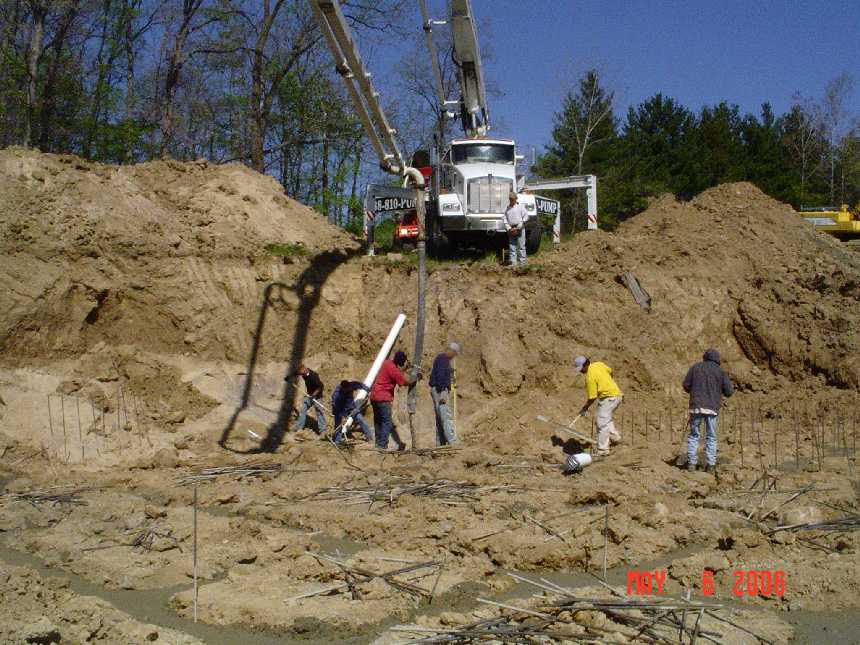 new-home-project -- concrete placement in foundation grade beams -- picture 1