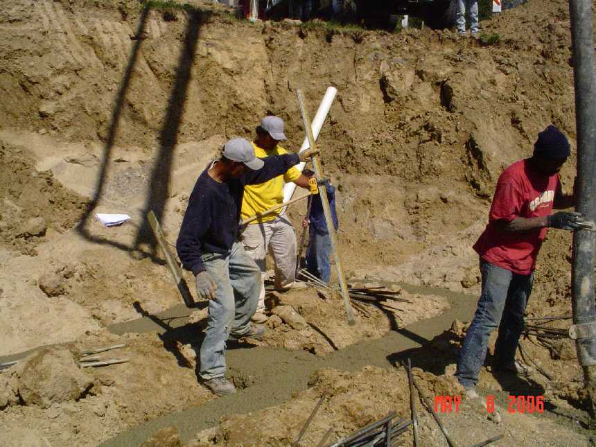 new-home-project -- concrete placement in foundation grade beams -- picture 2