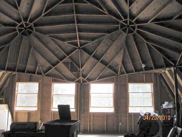 Supports For Front Face Of Garage Geodesic Dome Home In Michigan
