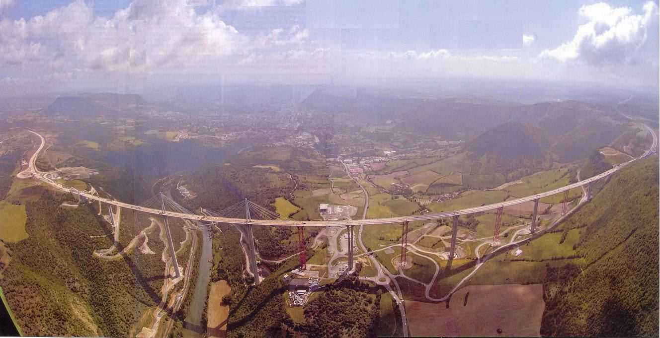 picture of Millau Viaduct -- bridge connecting Paris to Barcelona